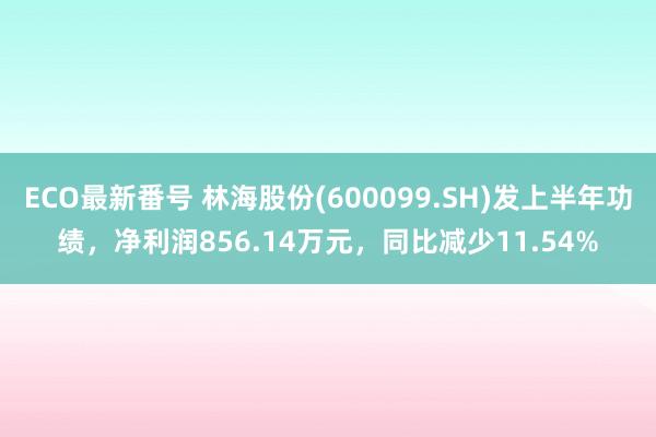 ECO最新番号 林海股份(600099.SH)发上半年功绩，净利润856.14万元，同比减少11.54%