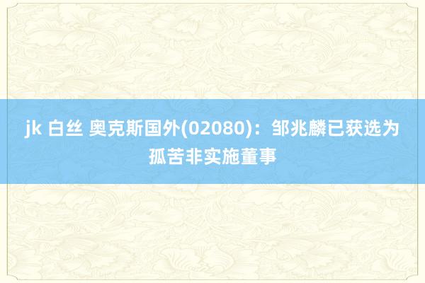 jk 白丝 奥克斯国外(02080)：邹兆麟已获选为孤苦非实施董事