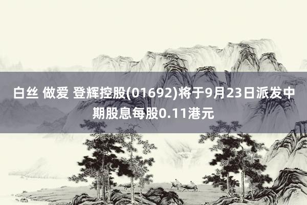 白丝 做爱 登辉控股(01692)将于9月23日派发中期股息每股0.11港元