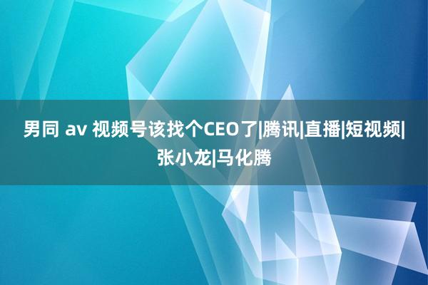 男同 av 视频号该找个CEO了|腾讯|直播|短视频|张小龙|马化腾