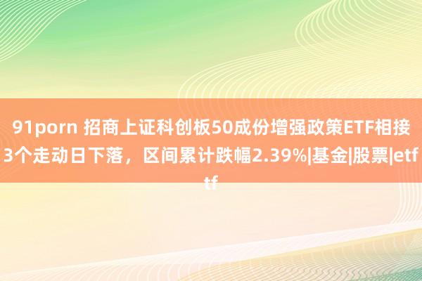 91porn 招商上证科创板50成份增强政策ETF相接3个走动日下落，区间累计跌幅2.39%|基金|股票|etf