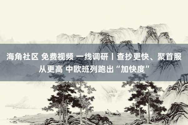 海角社区 免费视频 一线调研丨查抄更快、聚首服从更高 中欧班列跑出“加快度”